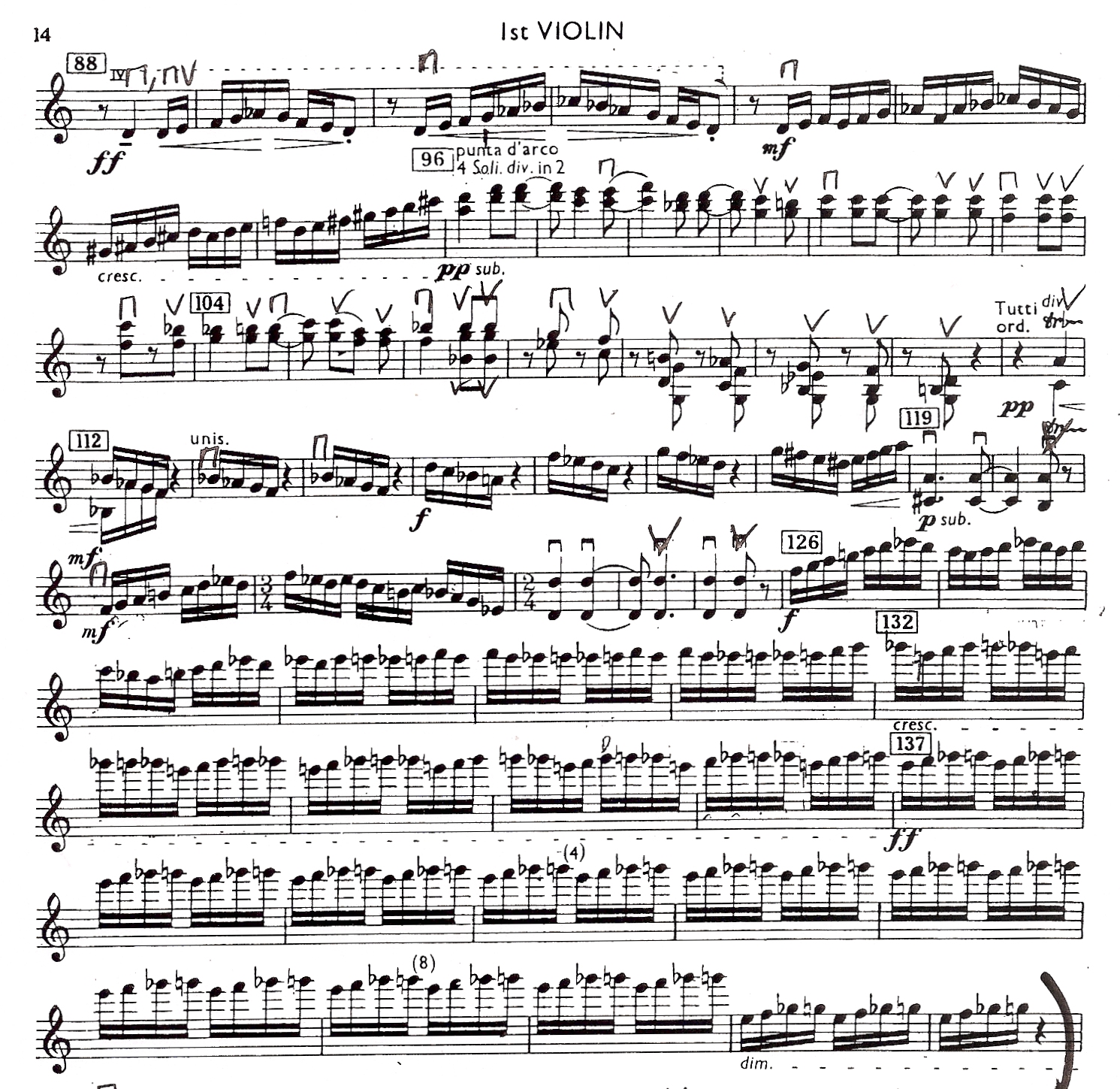 Bartok: Concerto for Orchestra, mvt V (mm. 88- 144)-Violin Excerpt