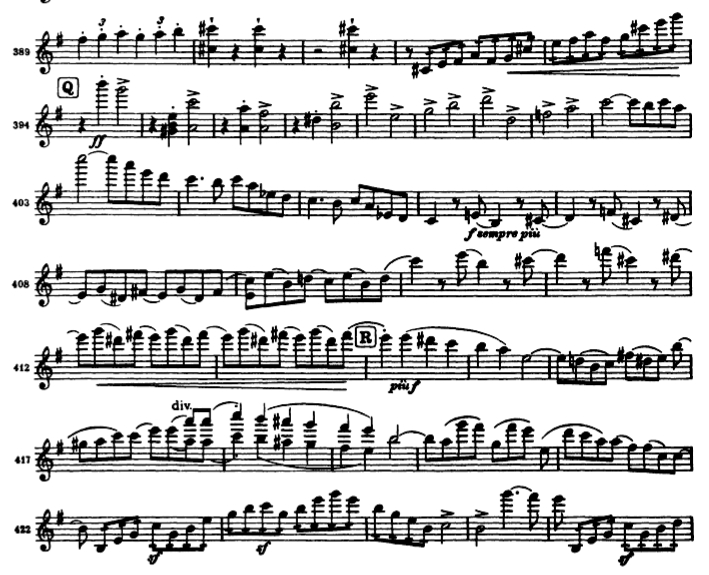 brahms symphony 4 movement 2 violin excerpt
