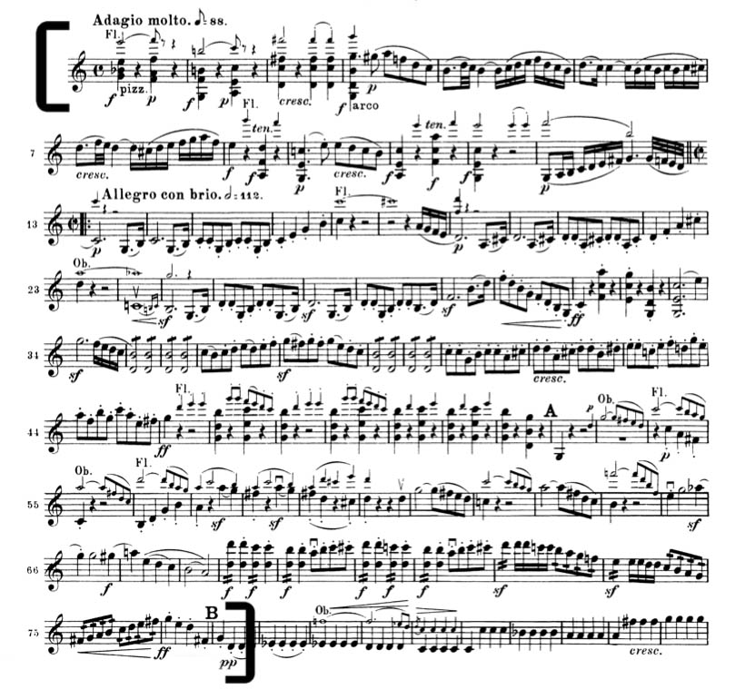 Beethoven Symphony 1 mvt 1 orchestral violin excerpt