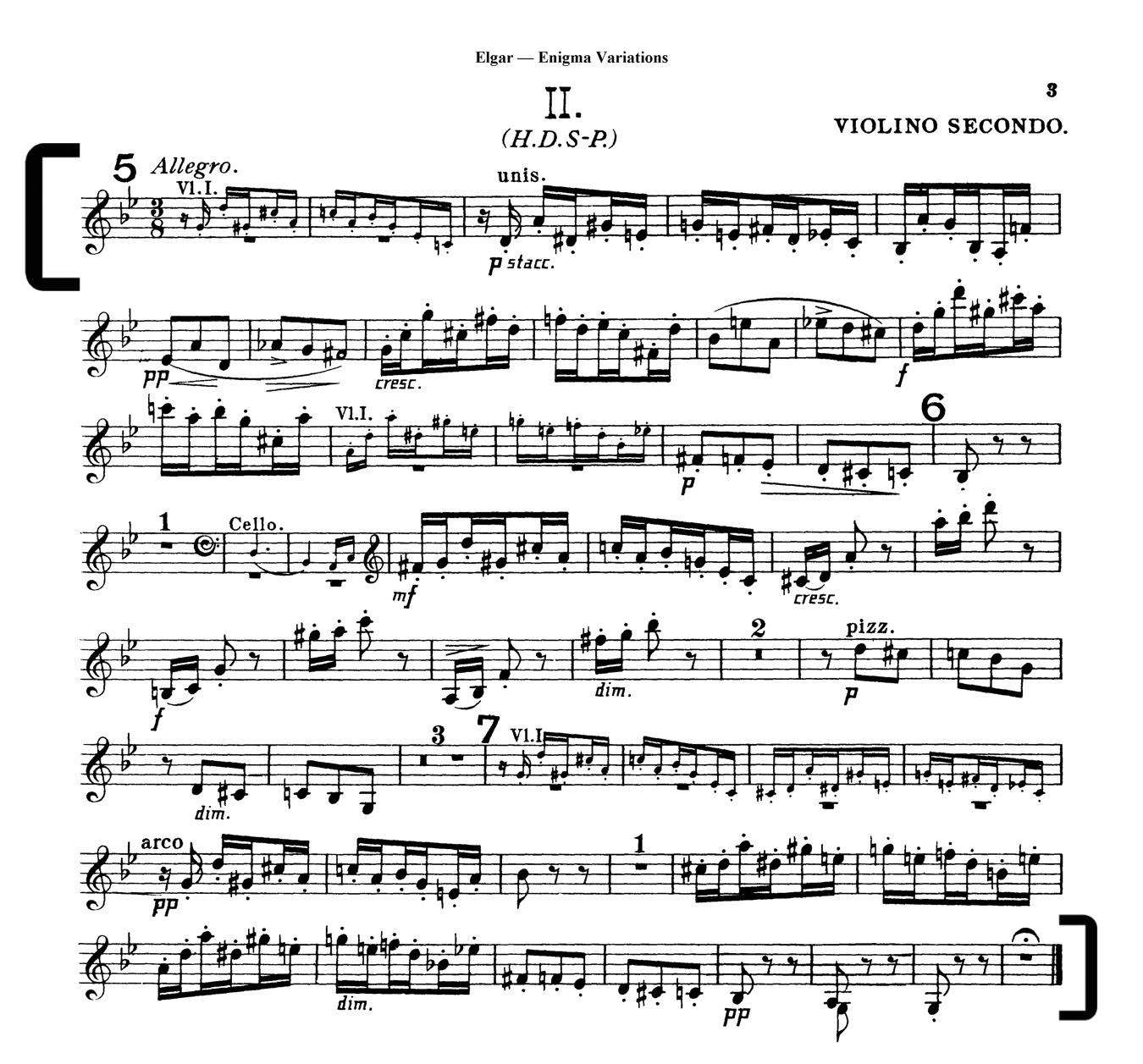 Elgar Enigma Variation 2nd Violin  excerpt